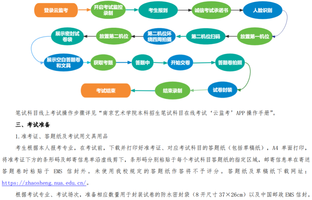 南京藝術學院2022年本科第二階段線上考試安排操作說明