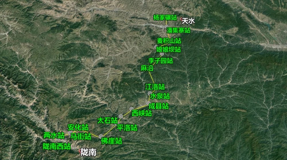 天水到陇南高铁线路图图片