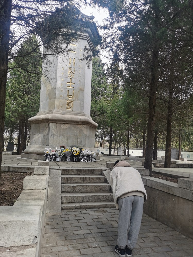 清明祭扫踏青不忘先烈烈士墓前市民悄悄摆上鲜花