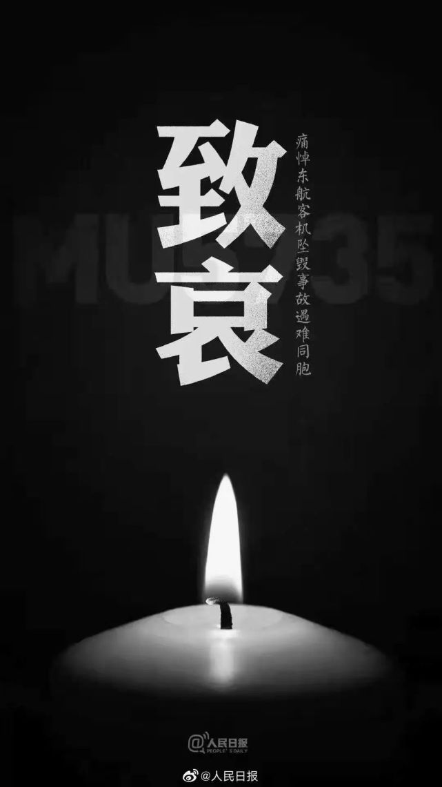 沉痛悼念东航客机坠毁事故遇难同胞