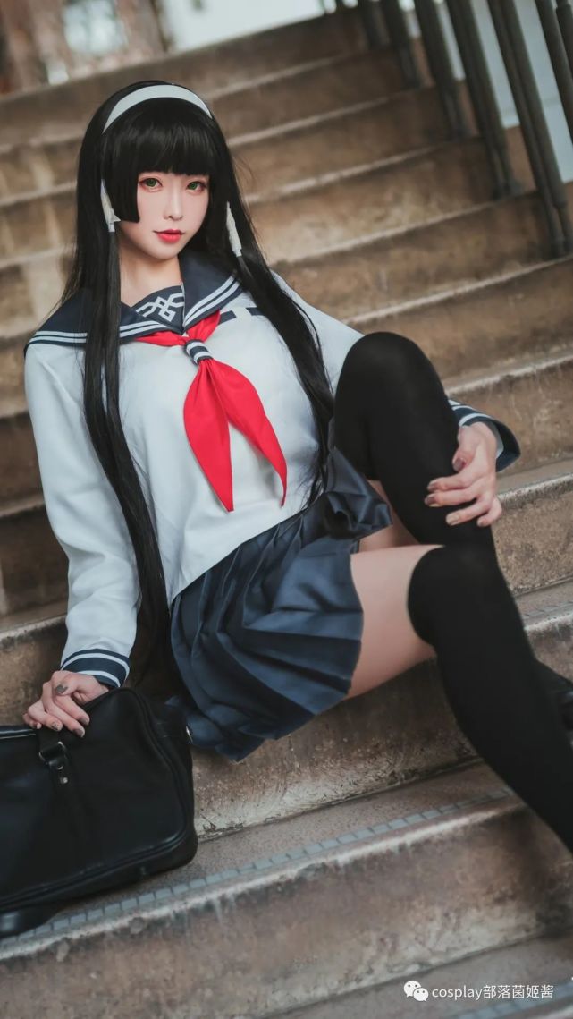 cos:美少女万华镜莲华校服cos正片@嗷一