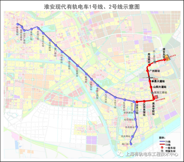 重磅淮安有轨电车2号线即将建设沿线设站情况出炉
