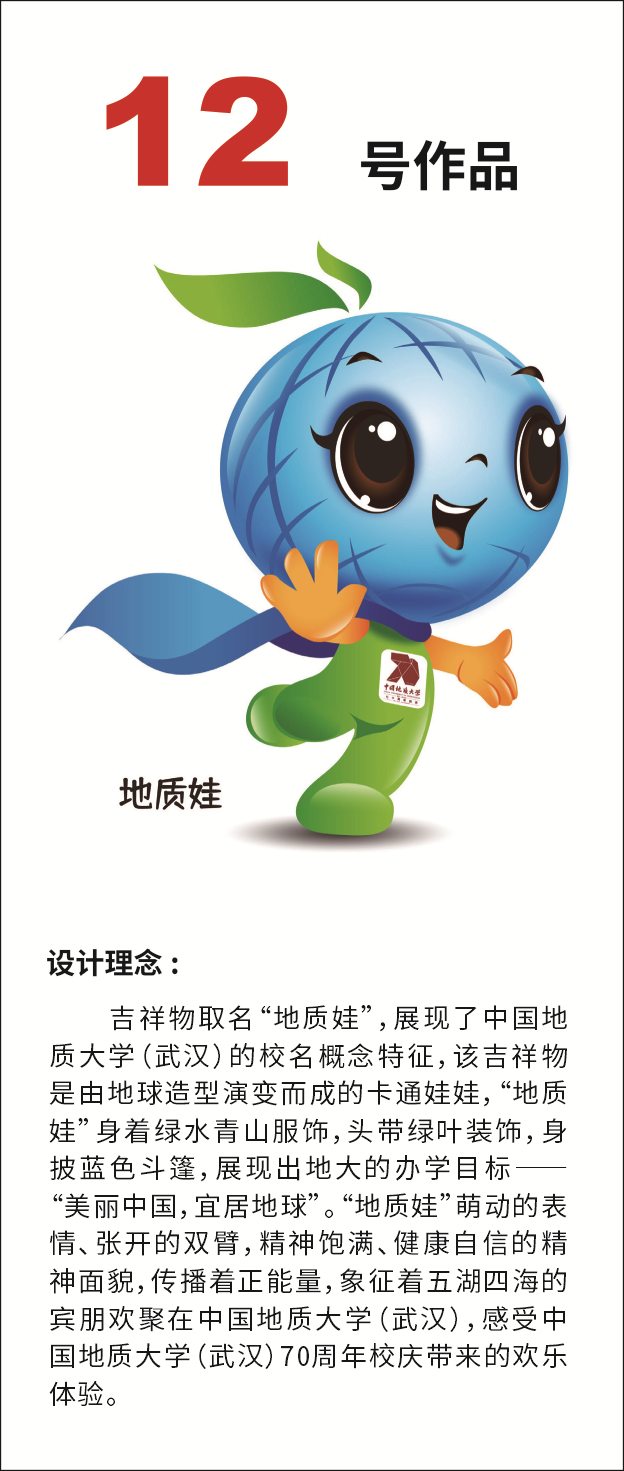 中国地质大学武汉校庆70周年吉祥物等你来投票