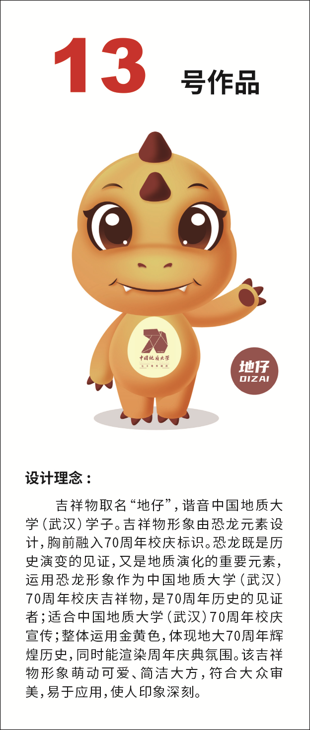 中国地质大学武汉校庆70周年吉祥物等你来投票