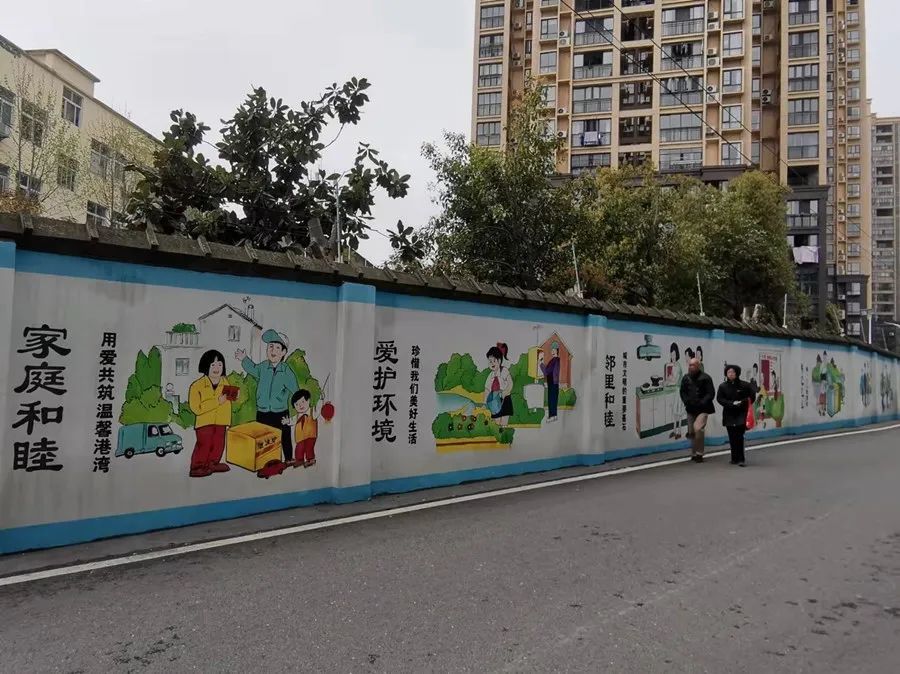 创成文明城建设新潜江墙体彩绘扮靓社区助力文明城市创建