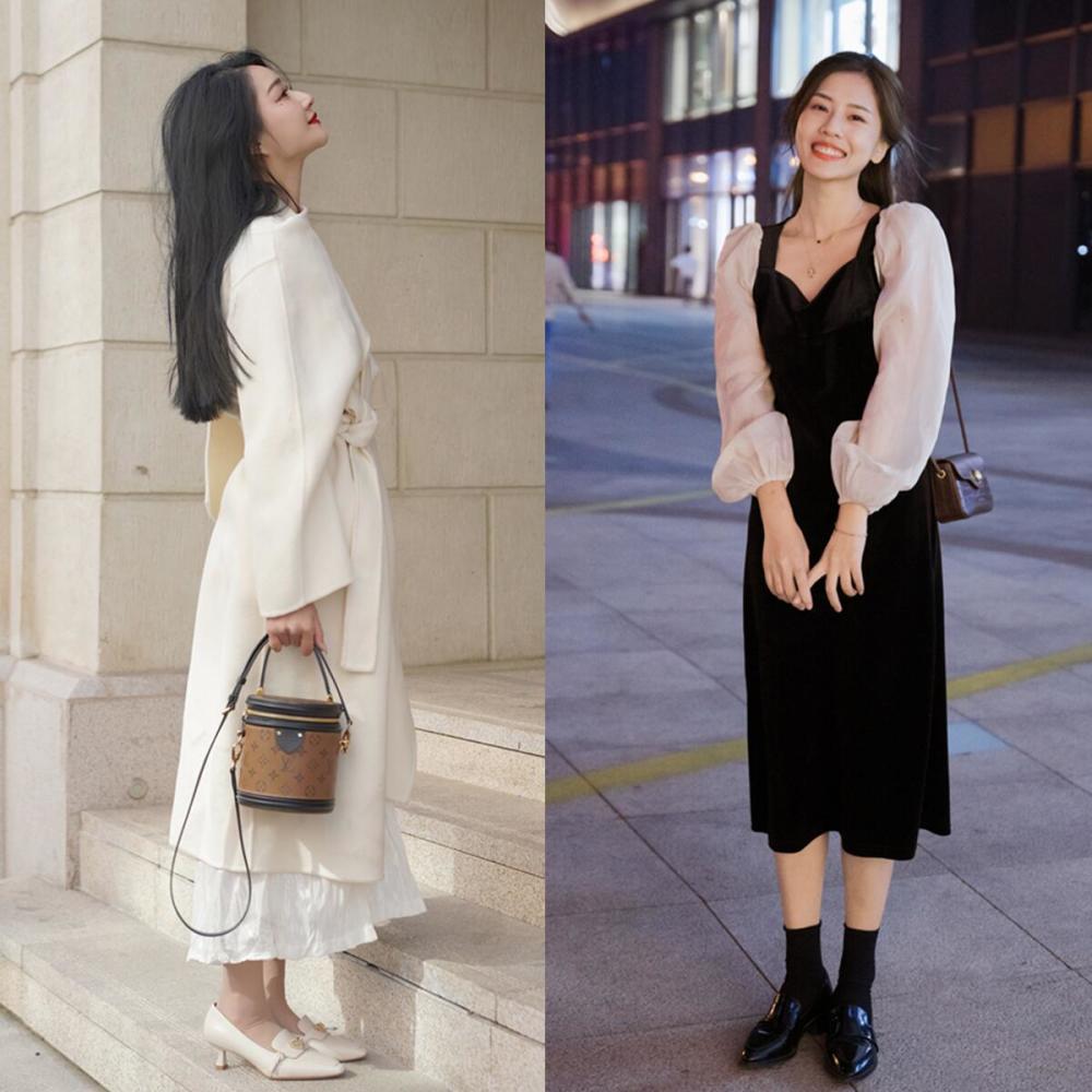 春天出门请一定这么穿裙子乐福鞋洋气显高尤其适合小个子