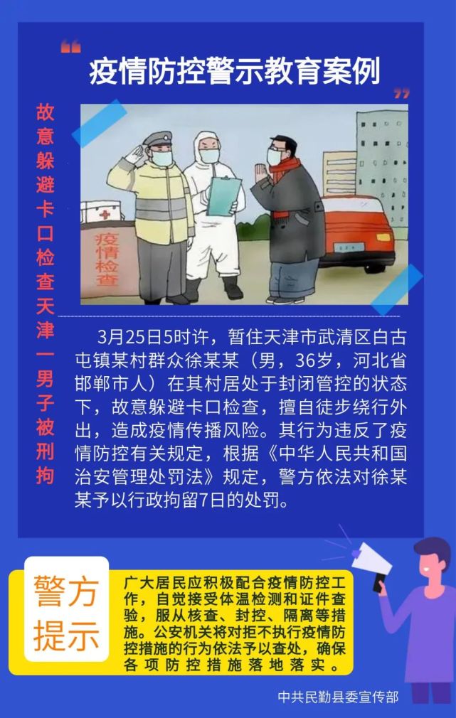 【疫情防控警示案例】故意躲避卡口检查天津一男子被刑拘