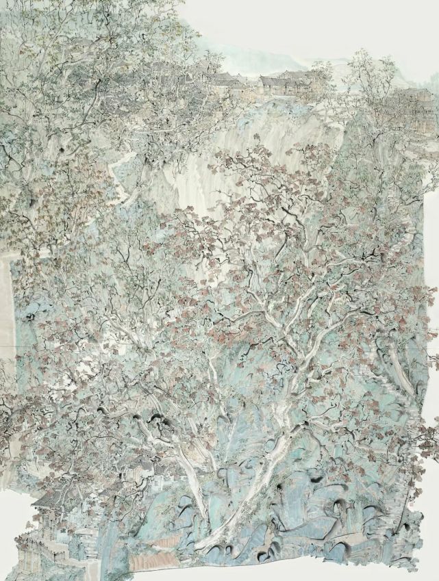 湖南青年画家付红中国画作品天凉红叶稀入选第七届全国青年美展