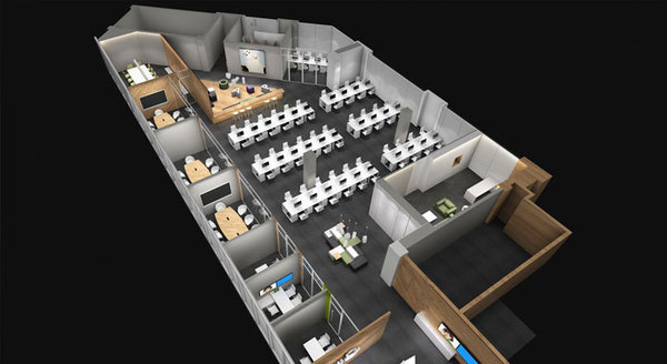 星火教育办公室装修设计案例效果图