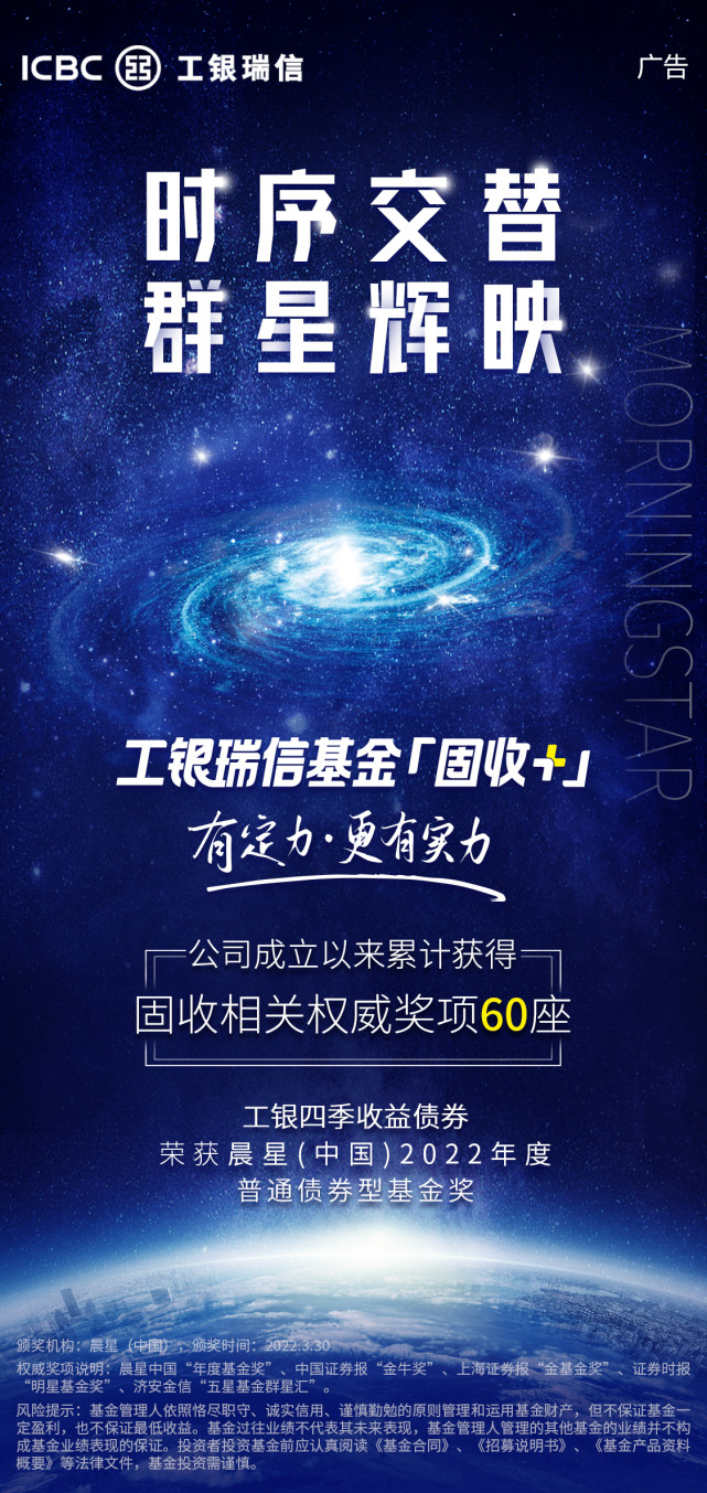工银荣膺"晨星年度普通债券型基金奖"