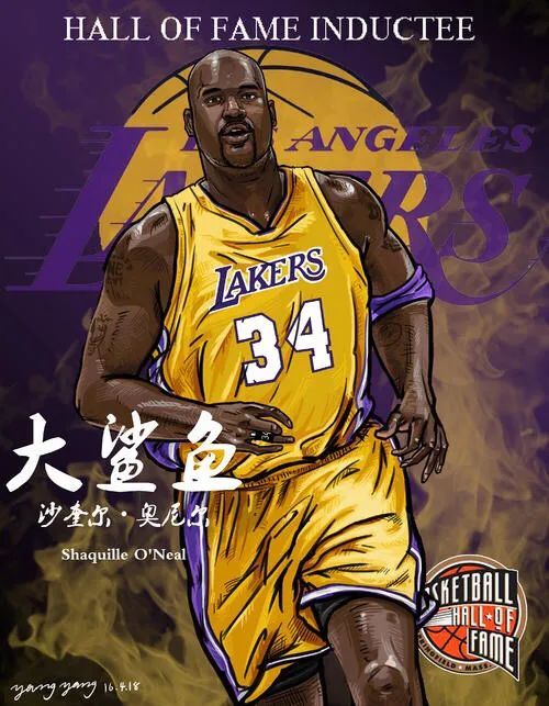 奥尼尔卡通漫画,湖人三冠王时期的唯一核心