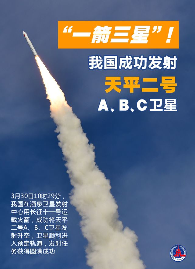 (图表·海报)【航天】"一箭三星"!我国成功发射天平二号a,b,c卫星