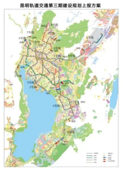 昆明第三期地铁规划上报方案敲定:7,8,9号线都来了