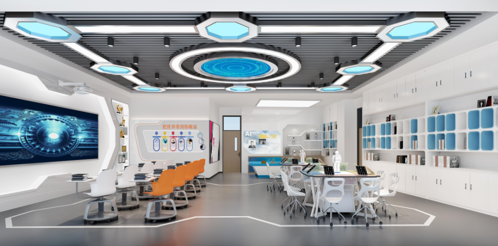 包括创客实验室,航模车模,木工精工,3d打印,科技教室,机器人实验室