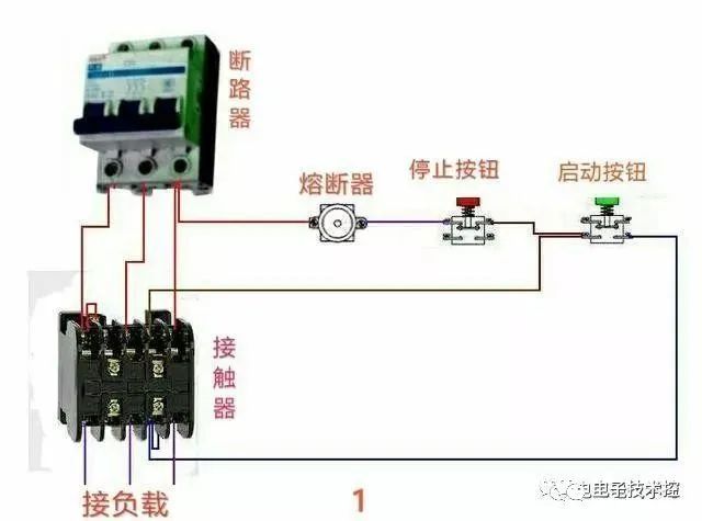 常用接觸器,斷路器,電機等實物接線彩圖