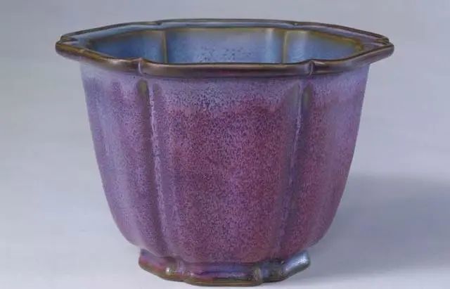 陶芸中国　釣窯　窯変釉　紫紅斑鉢　V  R3982