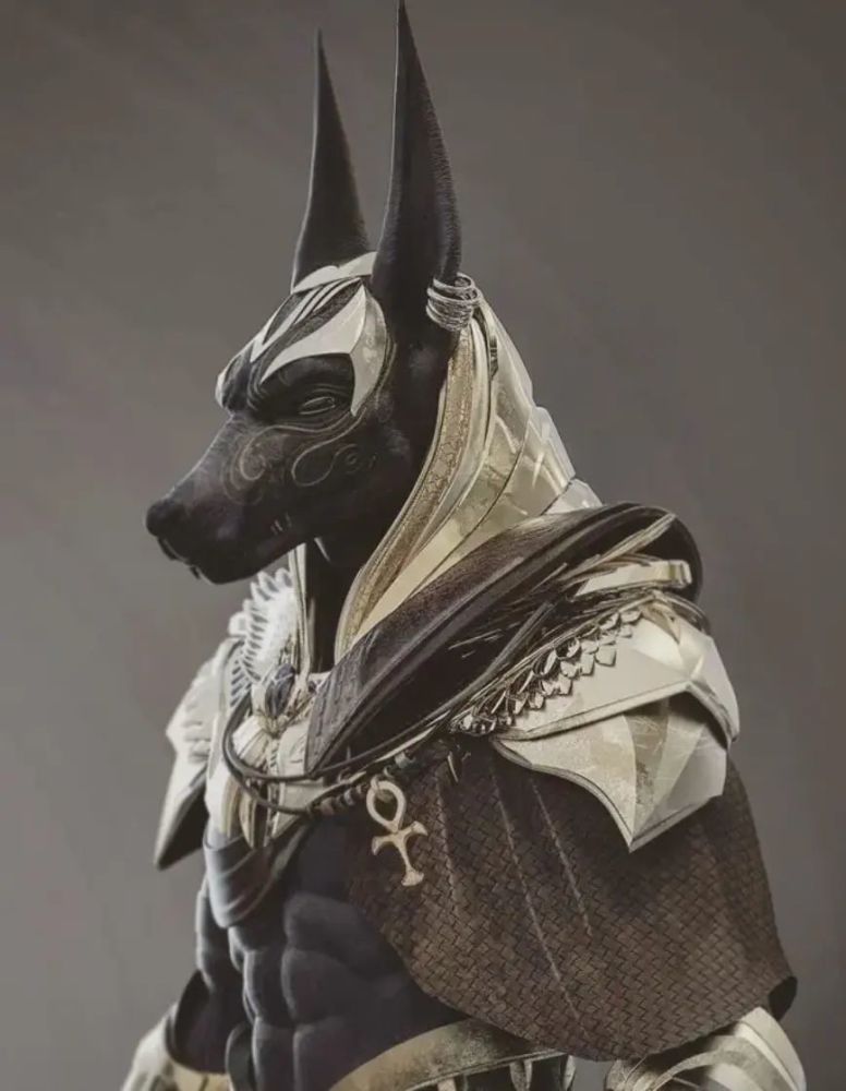 狮子上半身,河马下半身,而后者阿努比斯作为死神也是一个"狗头人"的