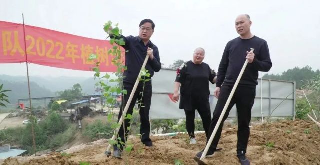 岑溪市领导分组深入各镇开展花岗岩矿山植树活动