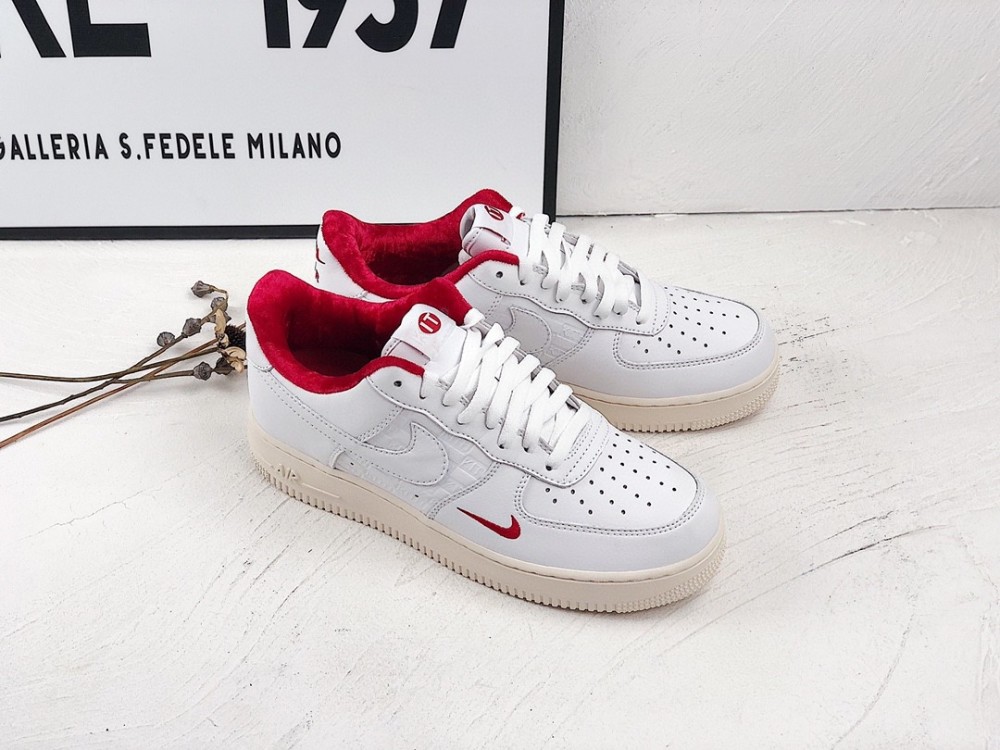 春季明星同款nike af1空军一号红白插图6