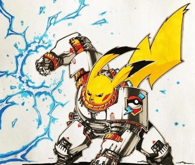 当神奇宝贝成铁甲战士后皮卡丘帅气十足妙蛙种子酷炫无比