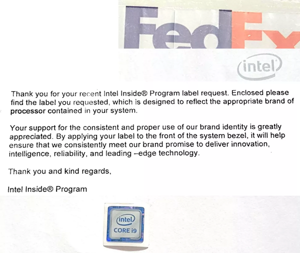 I粉喜加一：Intel处理器贴纸可以免费申领了601099太平洋