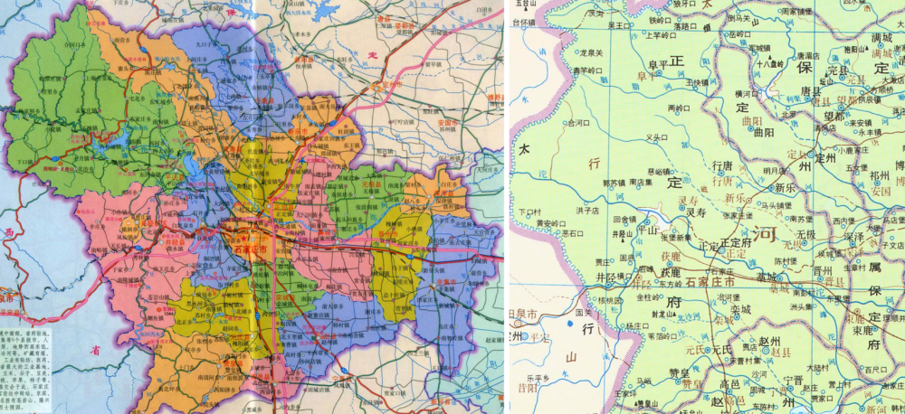 河北省會石家莊和2個縣級市,不僅3者距離相等,發展歷程也相同