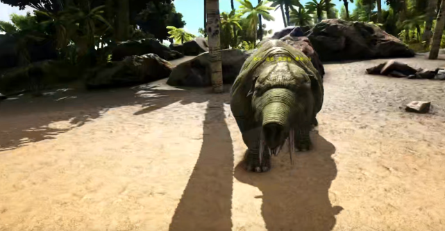 从外观上来看,《方舟:生存进化》的渐新象简直就是猪和大象的混合体