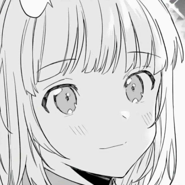 超好看的日系漫画风黑白动漫女生头像