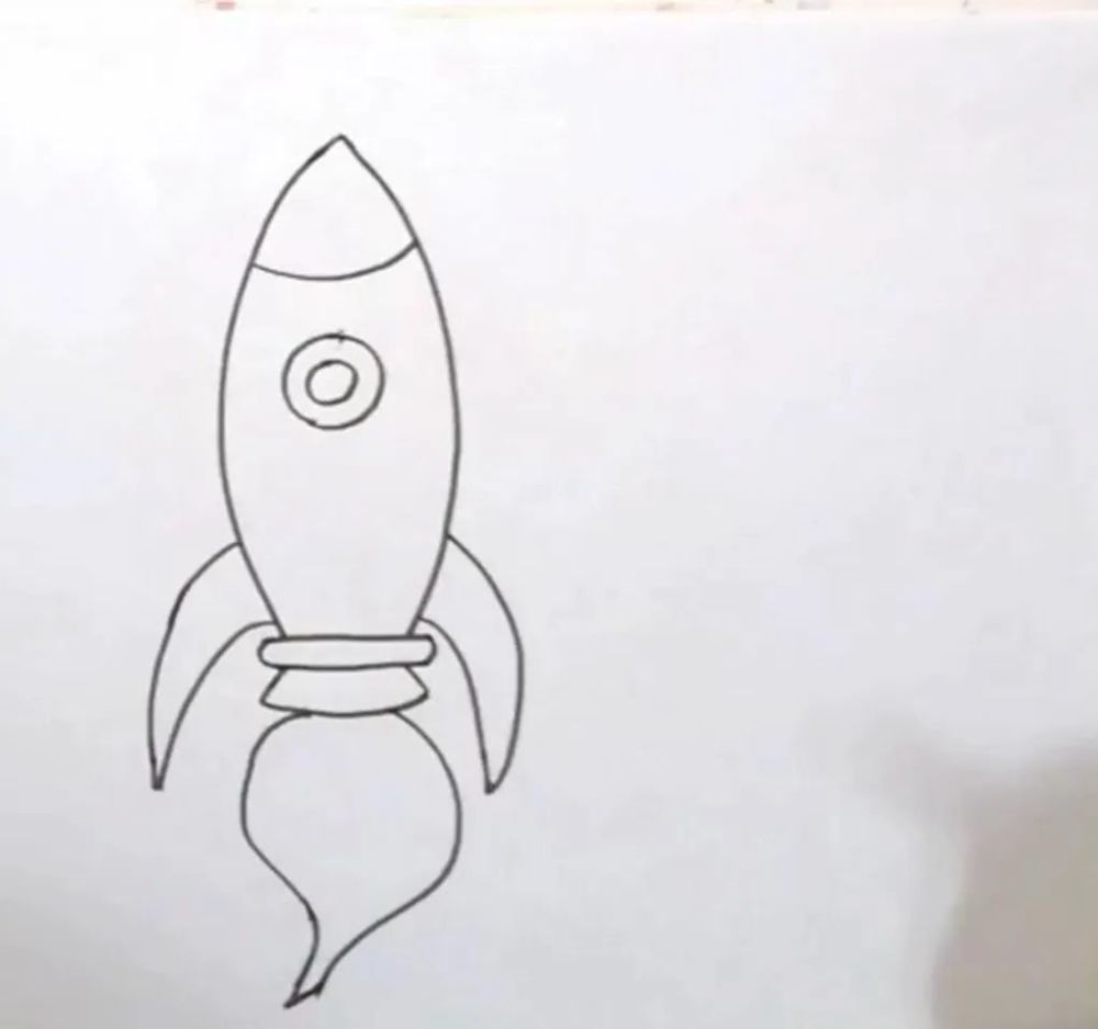 简单的火箭简笔画,小朋友一起画出来吧_腾讯新闻