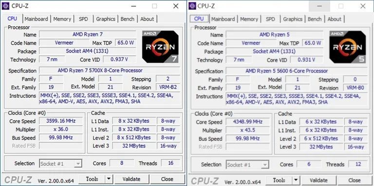 amd ryzen 5 5600与ryzen 5700x实测 - 5700g和5600x对比 - 实验室