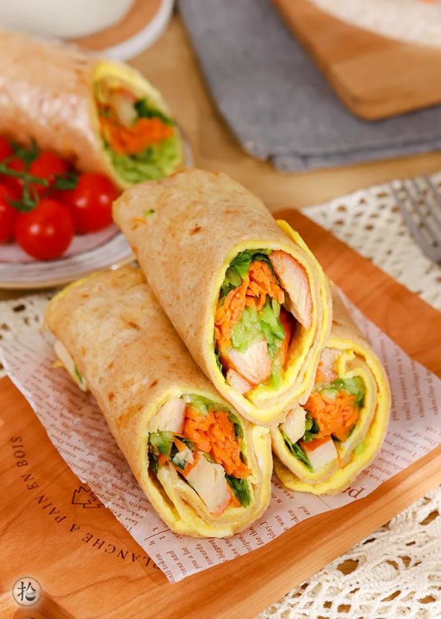 鸡肉卷饼|鸡胸肉|卷饼|饼皮|鸡蛋