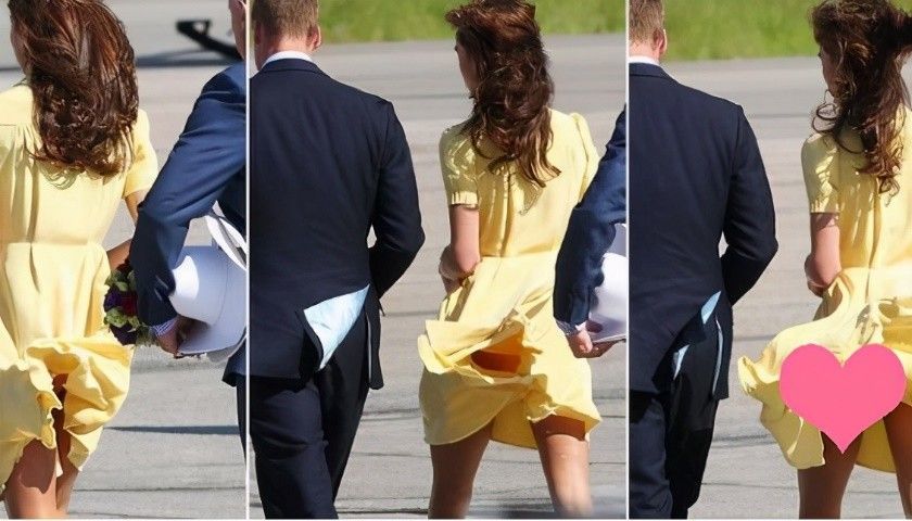 凯特王妃连衣裙飞起图片