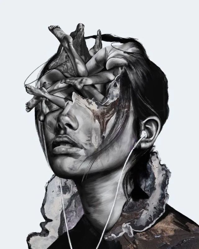 混乱扭曲的超现实肖像画窥探人的内心世界看得人目瞪口呆