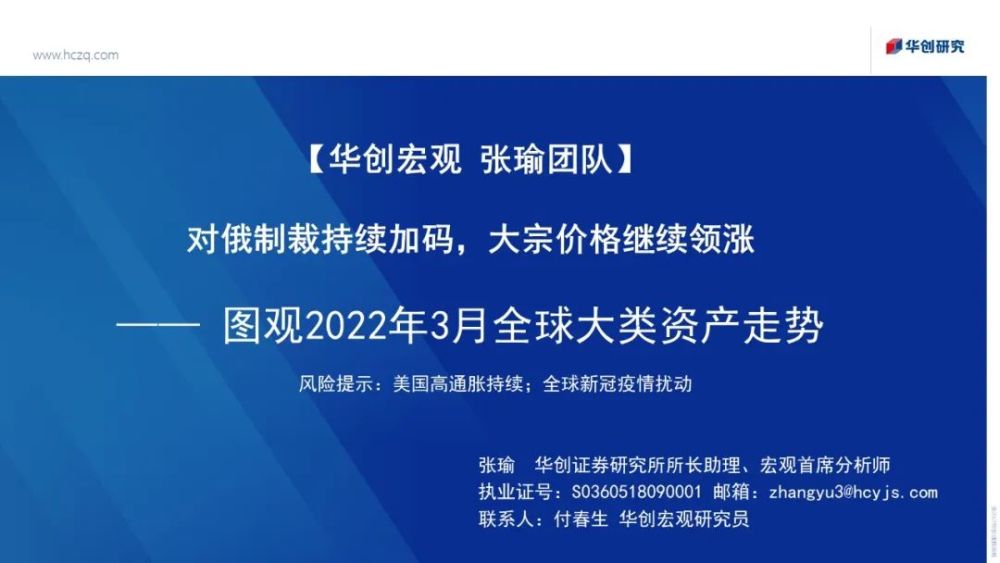 华创宏观张瑜团队对俄制裁持续加码大宗价格继续领涨3月大类资产月报