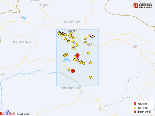 最大地震是2018年4月5日在新疆巴音郭楞州尉犁县发生的4