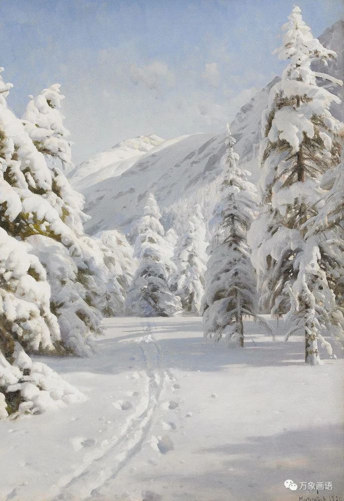 佩德·莫克·蒙森德peder mork monsted,其它雪景油画作品欣赏.