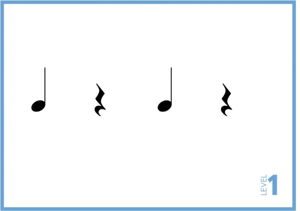 节奏卡level1全音符全休止符二分音符二分休止符四分音符四分休止符附