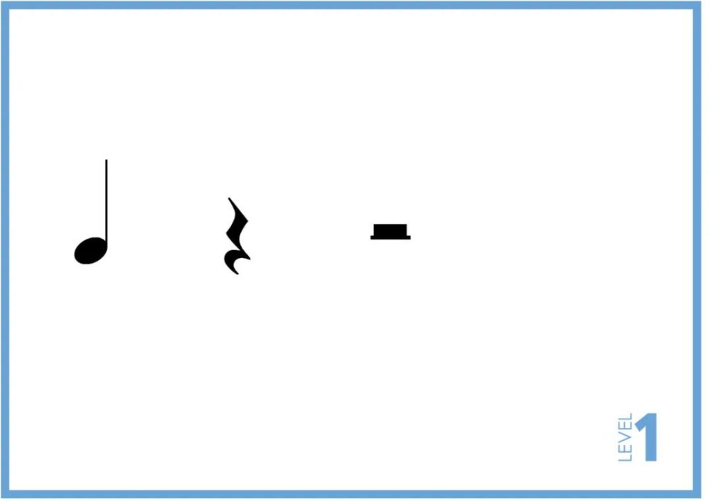 节奏卡level1全音符全休止符二分音符二分休止符四分音符四分休止符附