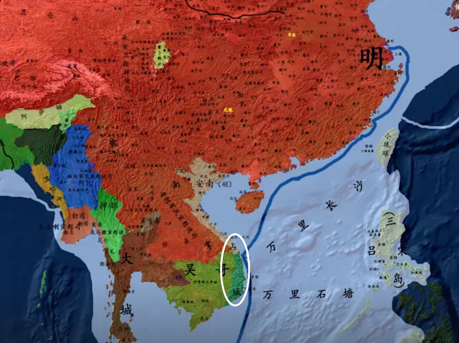 1406年形势图占城,也是明朝的属国之一占城正苦于安南对他们的压迫