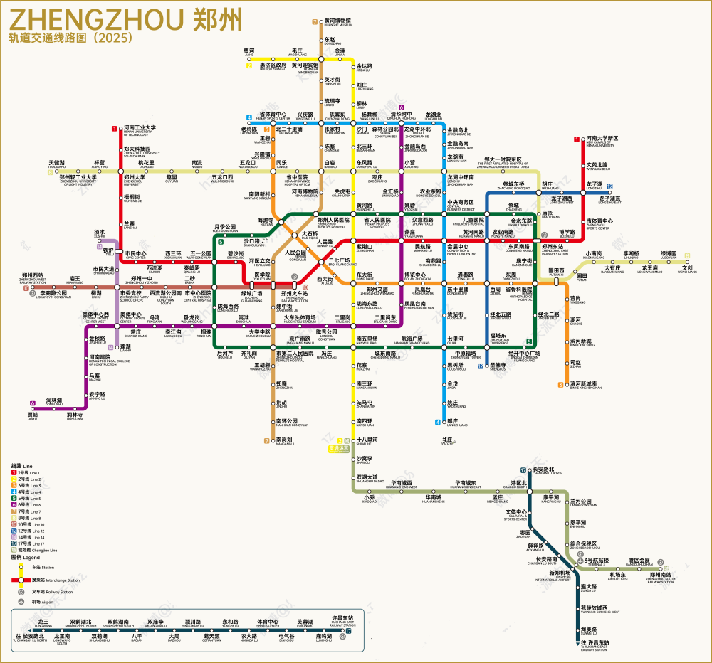 鄭州地鐵現在2022年底2025地鐵規劃圖僅供參考