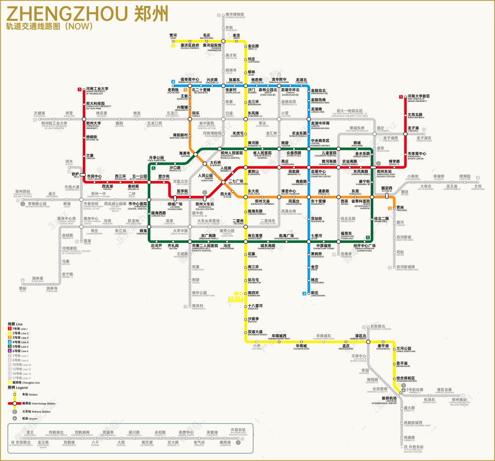 目前運營圖鄭州地鐵今年開通線路情況彙總:3號線二期:線路起於營崗站