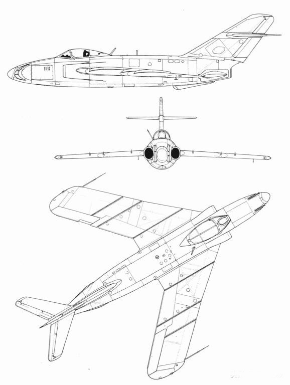 米格-17sn战斗机三视图