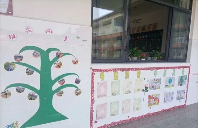 短短几天时间,教学楼走廊焕然一新,每一面文化墙充分展示了班级的