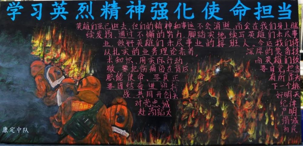 四川省森林消防总队立足本职岗位学习英烈精神优质黑板报展示