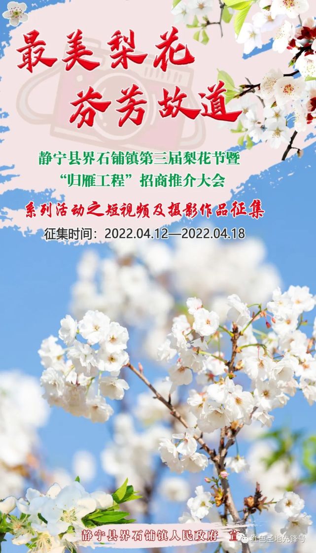 静宁县界石铺镇第三届梨花节暨"归雁工程"招商推介大会系列活动之短