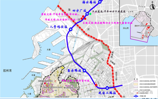 八号码头,四方厂等多站点方案曝光|地铁5号线|青岛|房屋|镇江路