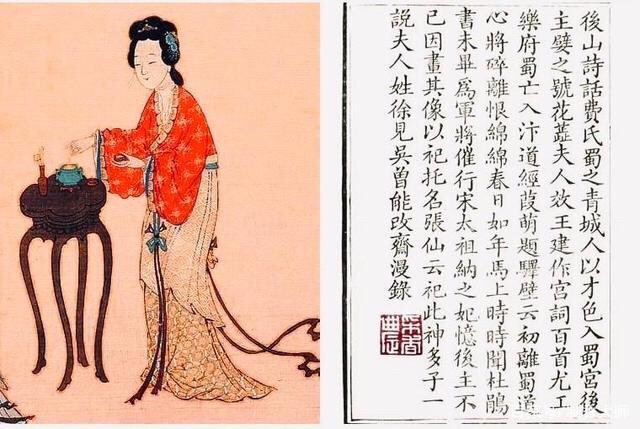 花蕊夫人除了姿容绝世,并且能文能武,尤擅宫词,传世有《宫词》百首,香