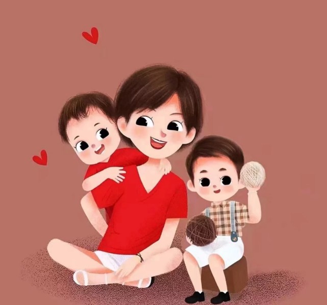 宝宝和妈妈手绘头像