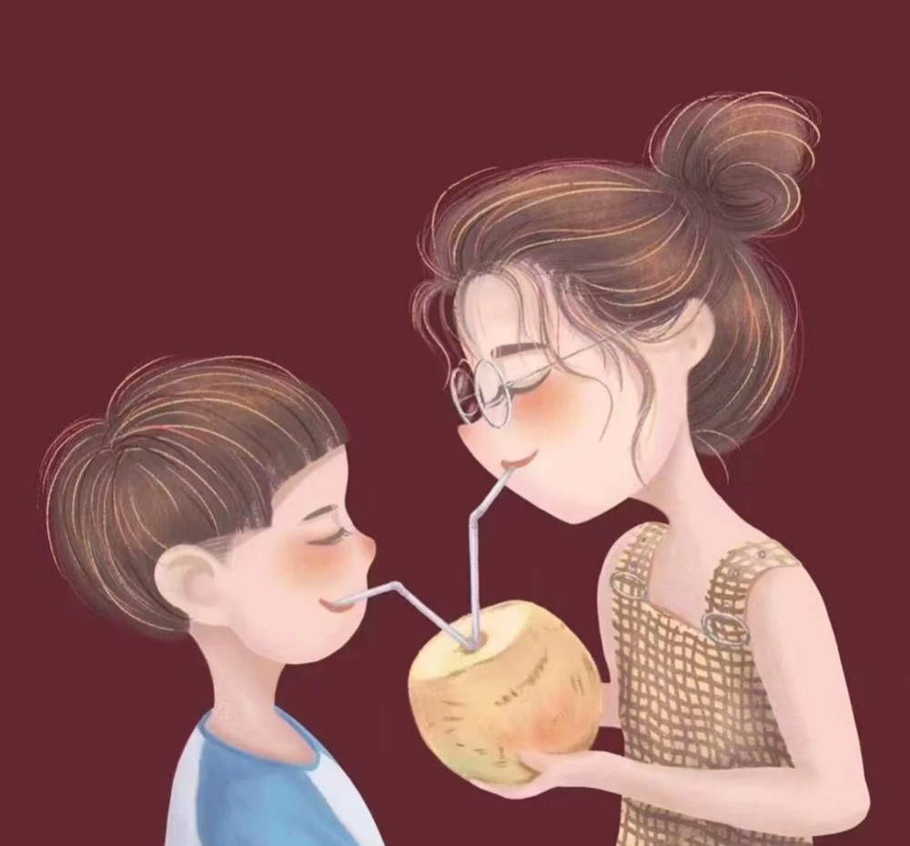 宝宝和妈妈手绘头像