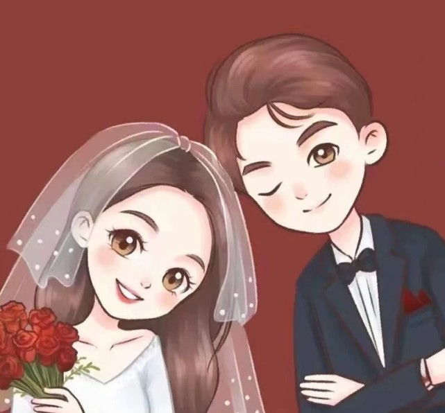 婚纱照手绘头像